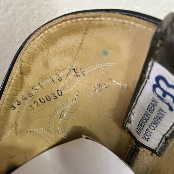 Men’s Anderson Bean Square Toe Eastern Cut Rattlesnake Boots 13EE - Picture 3 of 11